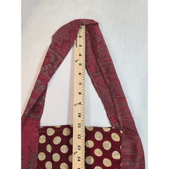 Unique Handmade Patchwork Shoulder Bag Hobo Boho Ethnic Style 100% Silk - Picture 5 of 9